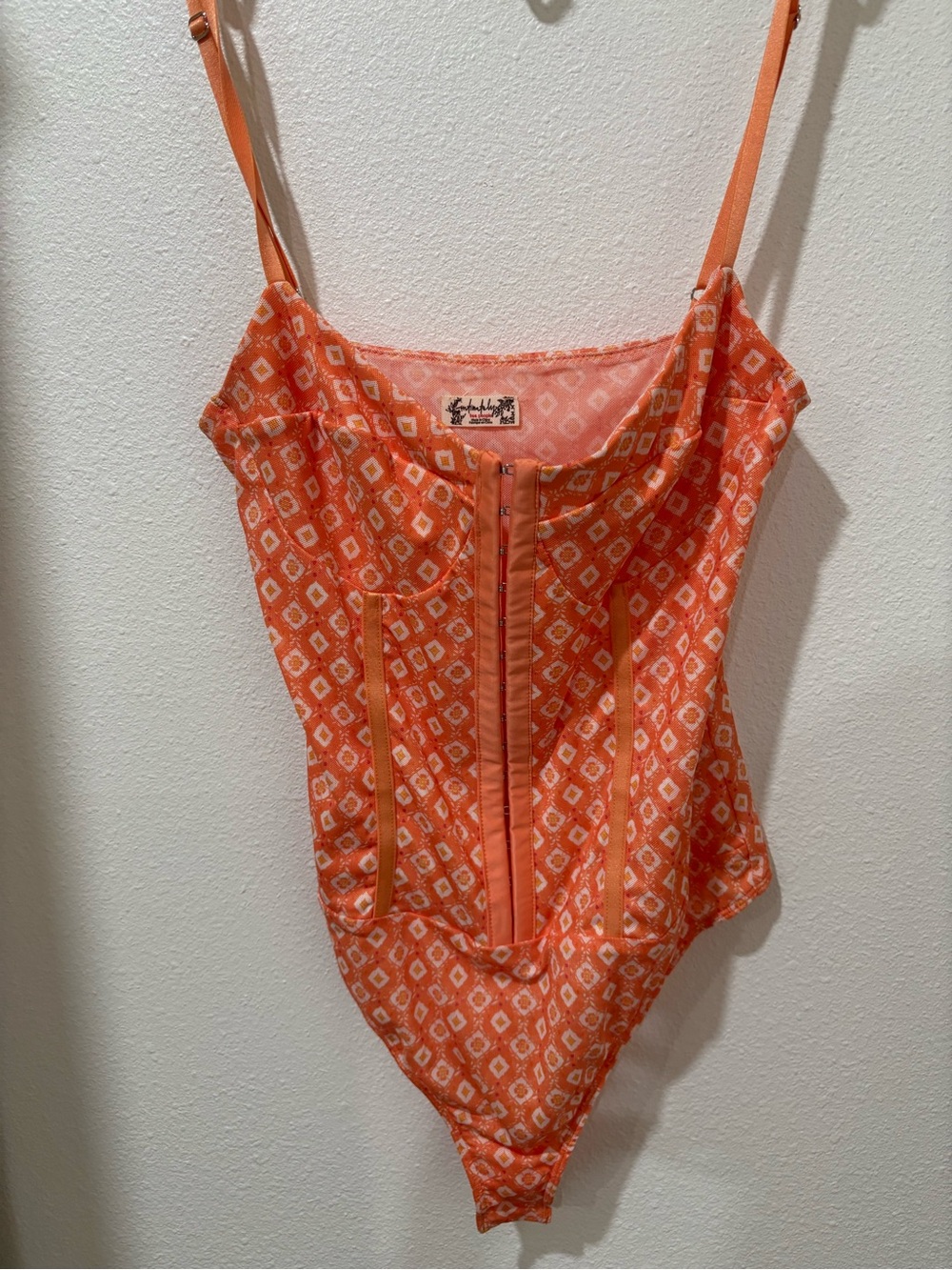 Free People Orange Bodysuit
